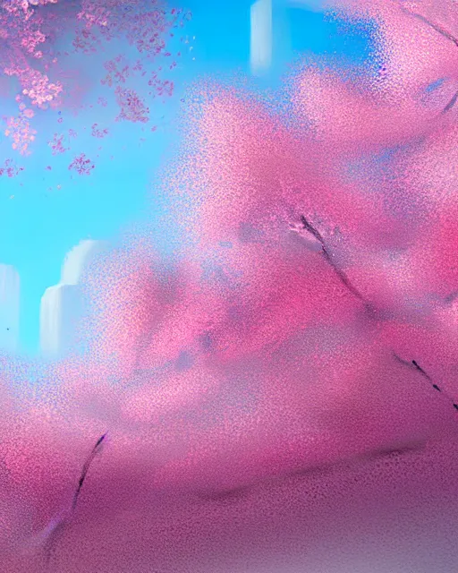 Prompt: hyperrealistic cherry blossoms melting! goo! robert steven connett digital painting hard daylight 8k high angle shallow depth of field