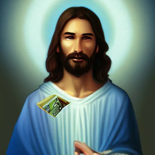 Image similar to Jesus on linkedin by Ross Tran, 8k