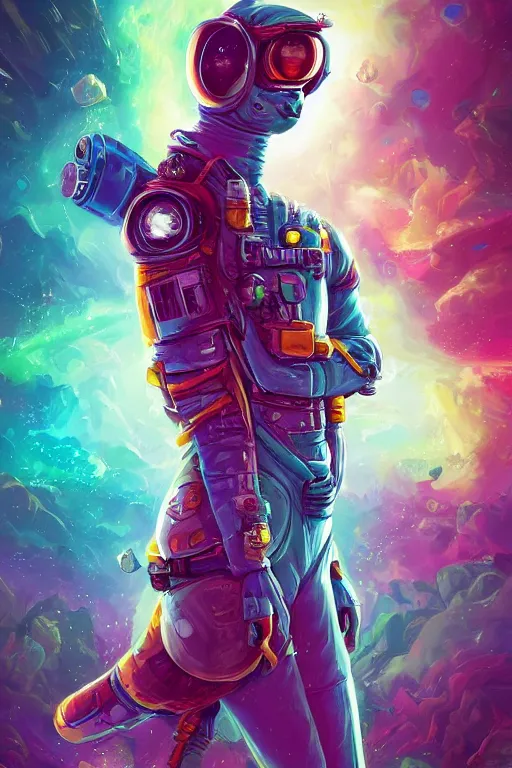 Image similar to A Retropunk Naturewave Defender, Astronaut Llama, beautiful realistic cinematic portrait, llama superhero character llama fashion design, by David Heskin and Paul Lehr and Josan Gonzalez and llama, Russell Mills and Igor Kieryluk, Artgerm, WLOP, 8k, Hi-Fructose, masterpiece anthro illustration, daily deviation, llama