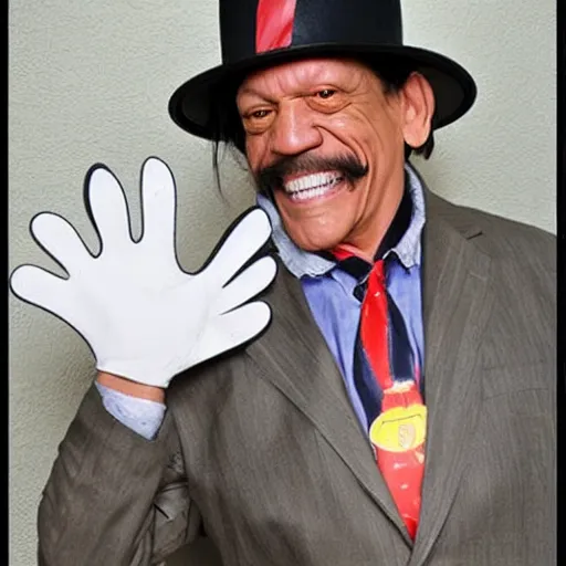 Image similar to Danny Trejo as Bugs Bunny, set photo in costume, cosplay, photograph