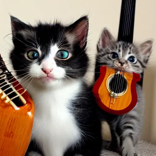 Prompt: kitten mariachi band