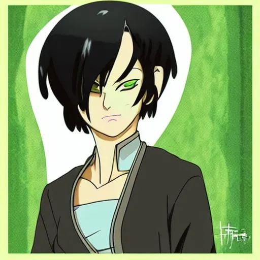 Prompt: Anime pop art portrait of Toph Beifong