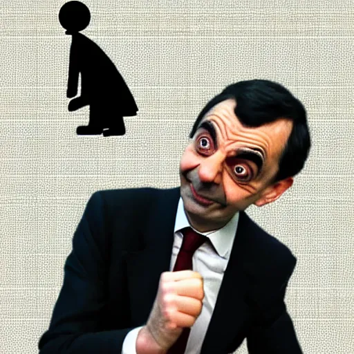 Prompt: mr bean dabbing twitch stream