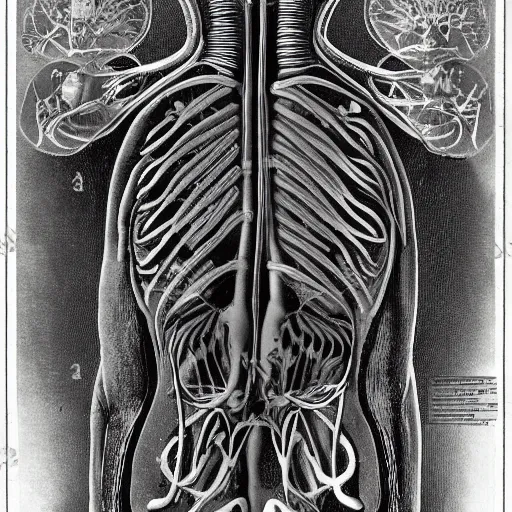 Image similar to Anatomic diagram of Alex Jones by Ernst Haeckel, Scientific illustration, internal organs