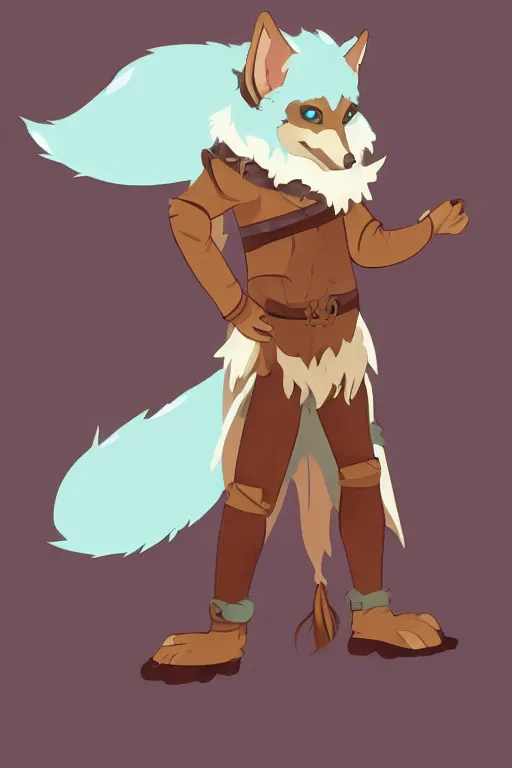 Image similar to a cute medieval anthropomorphic wolf with light blue fur and a fluffy tail, comic art, trending on furaffinity, cartoon, kawaii, backlighting, furry art!!!, cel shading, concept art, lineless