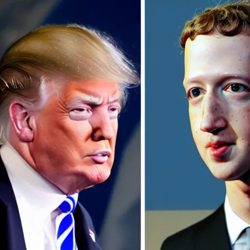 Image similar to photo of the lovechild of donald trump and mark zuckerberg