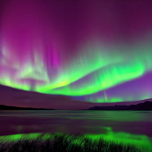 Prompt: Aurora Borealis inside my kitchen, stunning photography