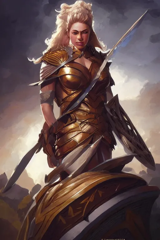 Image similar to amazon valkyrie athena, d & d, fantasy, portrait, highly detailed, headshot, digital painting, trending on artstation, concept art, sharp focus, illustration, art by artgerm and greg rutkowski and magali villeneuve