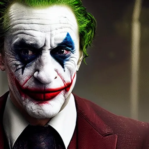 Prompt: film still of Robert Deniro as joker in the new Joker movie
