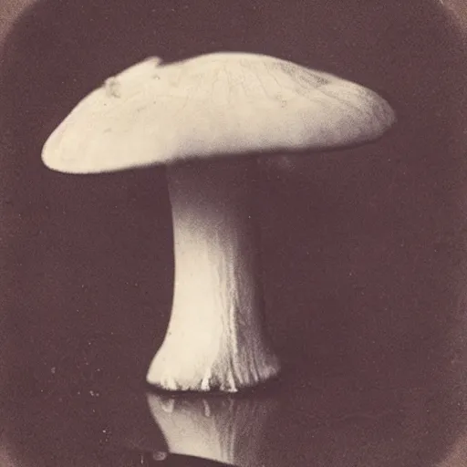 Prompt: Victorian Photograph of a mushroom outside