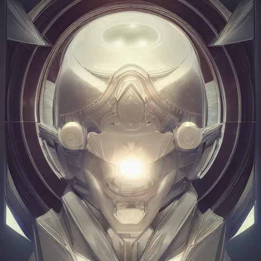 Image similar to symmetry!! solid cube of light, hard edges, product render retro - futuristic poster scifi, lantern head, ancient kings in white robes, intricate, elegant, highly detailed, digital painting, artstation, concept art, smooth, sharp focus, illustration, dreamlike, art by artgerm