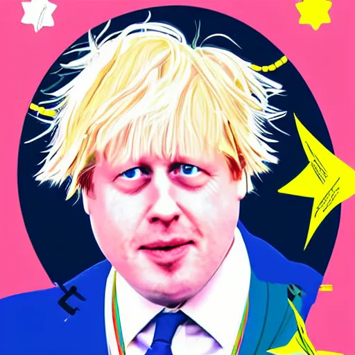 Prompt: boris johnson in the style of sailor moon the anime, digital art, colourful, vibrant, sparkly, beautiful, photorealistic