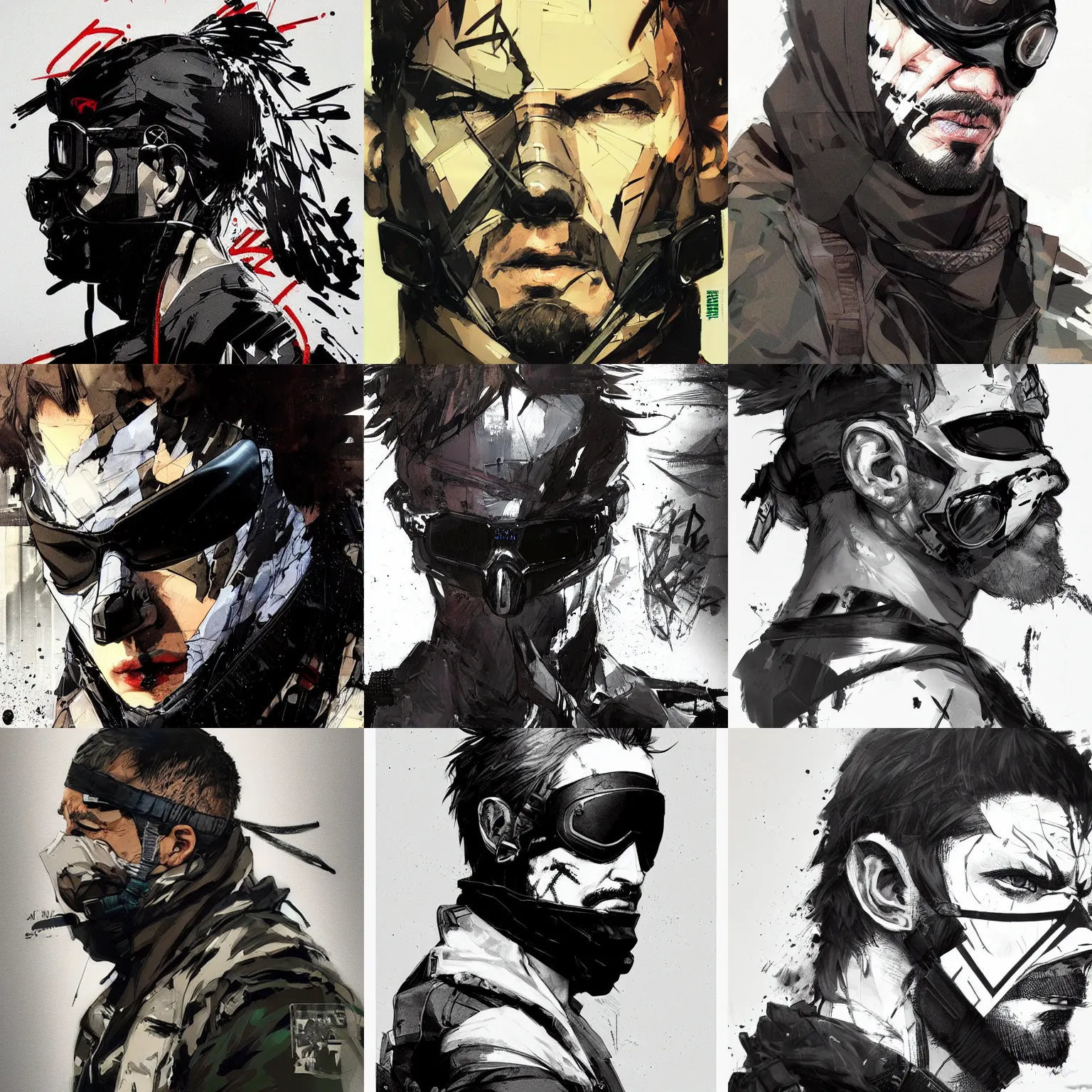 Prompt: a beautiful side portrait of a terrorist. all his face is covered by a ski mask. art by yoji shinkawa and sandra chevrier, trending on artstation, award - winning, perfect composition.