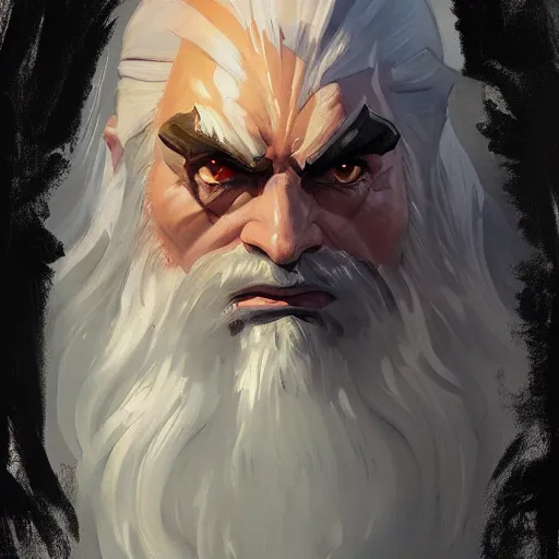 Image similar to greg manchess portrait painting of partially armored saruman as overwatch character, medium shot, asymmetrical, profile picture, organic painting, sunny day, matte painting, bold shapes, hard edges, street art, trending on artstation, by huang guangjian and gil elvgren and sachin teng