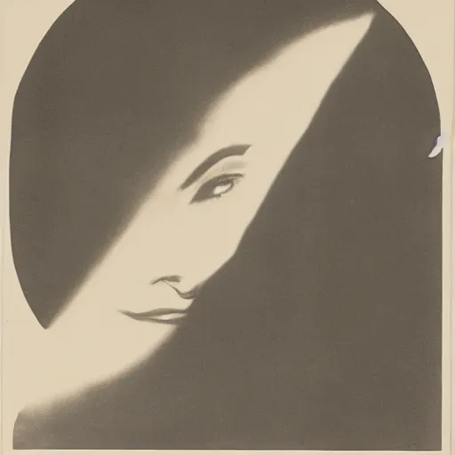 Image similar to the profile of a woman's face looking down at a group of unidentifiable humans cowering in a circle, dark mood, accentuated shadows, in style of william mortensen