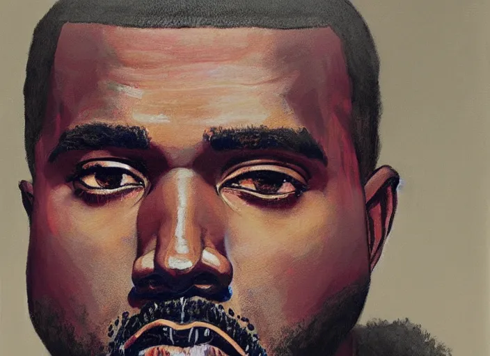 Image similar to a highly detailed beautiful portrait of kanye west, kanye west, by gregory manchess, james gurney, james jean