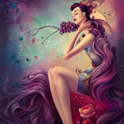 Image similar to a pinup by anna dittmann and olivia de berardinis.