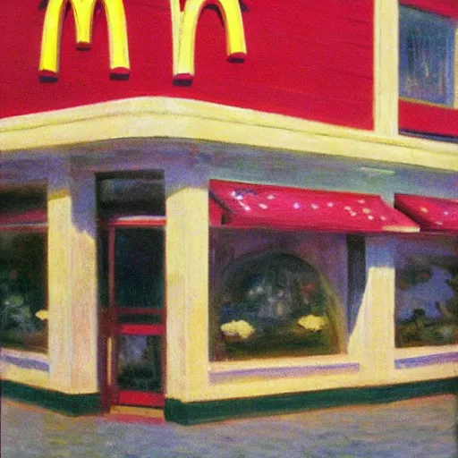 Prompt: aesthetic McDonald’s restaurant, Monet