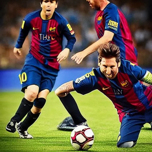 Image similar to “Messi playing with kiwis 4K detailed”