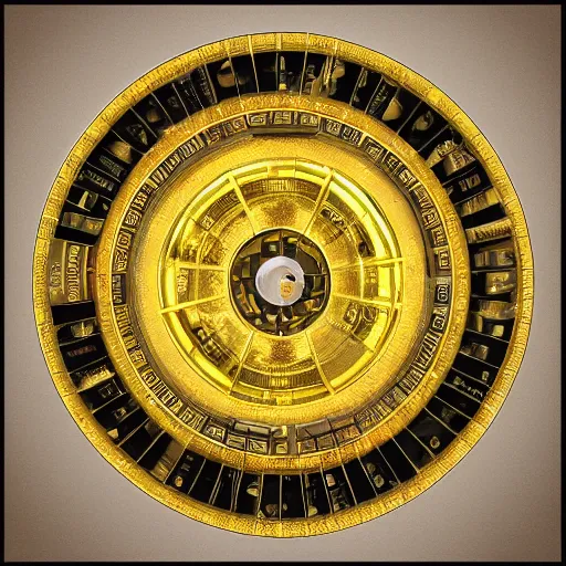 Image similar to an ancient golden wheel of fortune.