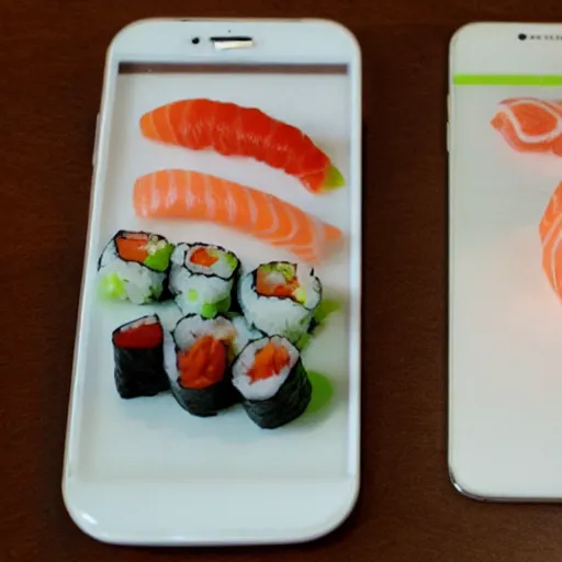 Image similar to mobile phone made of sushi