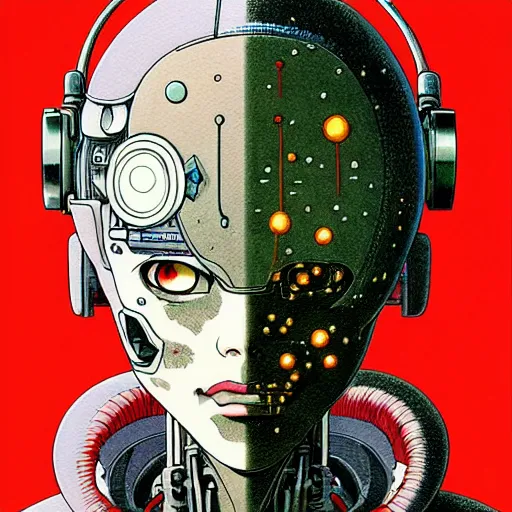 Image similar to prompt : portrait of cyborg painted in miyazaki color style drawn by katsuhiro otomo and takato yamamoto, inspired by fables, china doll face, smooth face feature, intricate oil painting, high detail, sharp high detail, manga and anime 2 0 0 0