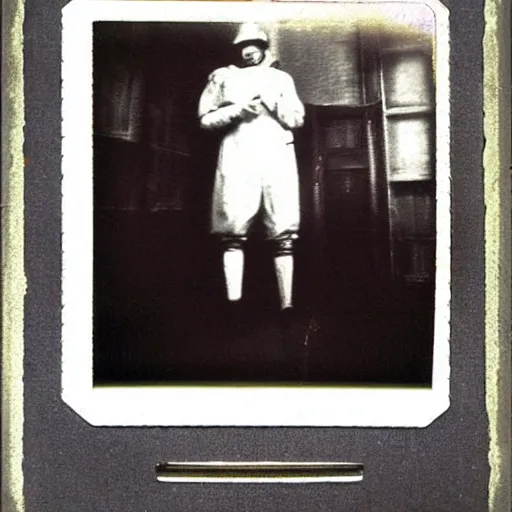 Image similar to retro Polaroid photograph of a crime scene of the serial killer Jack the Ripper, unsettling, creepy, horrific, gruesome