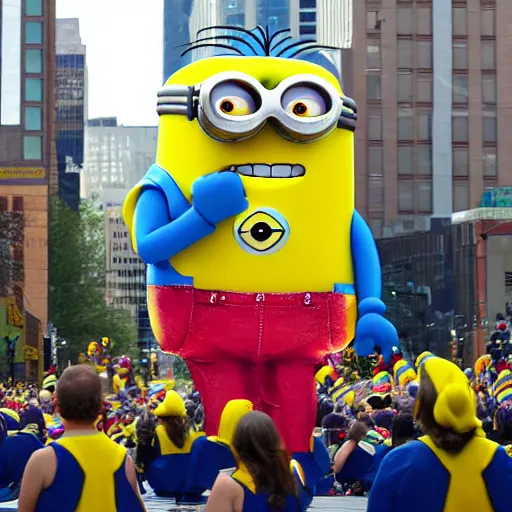 minion macys parade thanks giving day balloon float Stable Diffusion