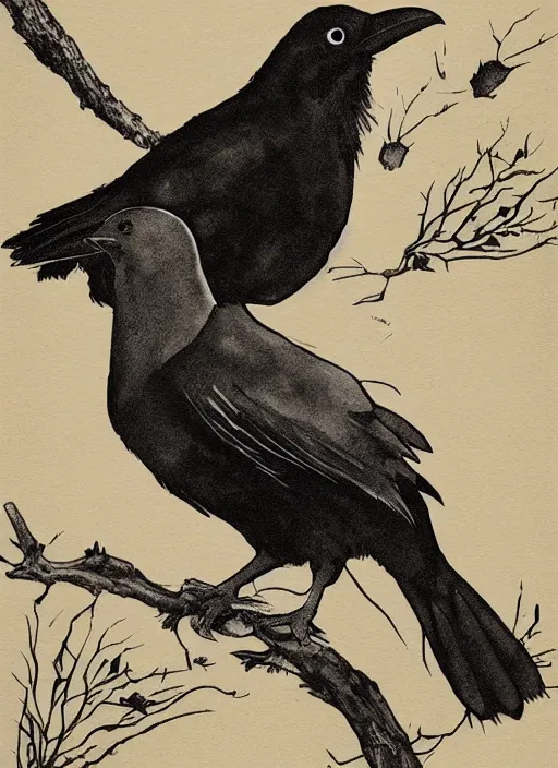 Image similar to raven bird cover art by joseph michael lisner, masterpiece ink illustration,