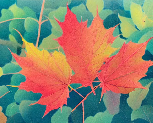 Prompt: highly detailed pastel colors painting of a whirlwind of autumn leaves, by hsiao - ron cheng, smooth composition, fine patterns and detail