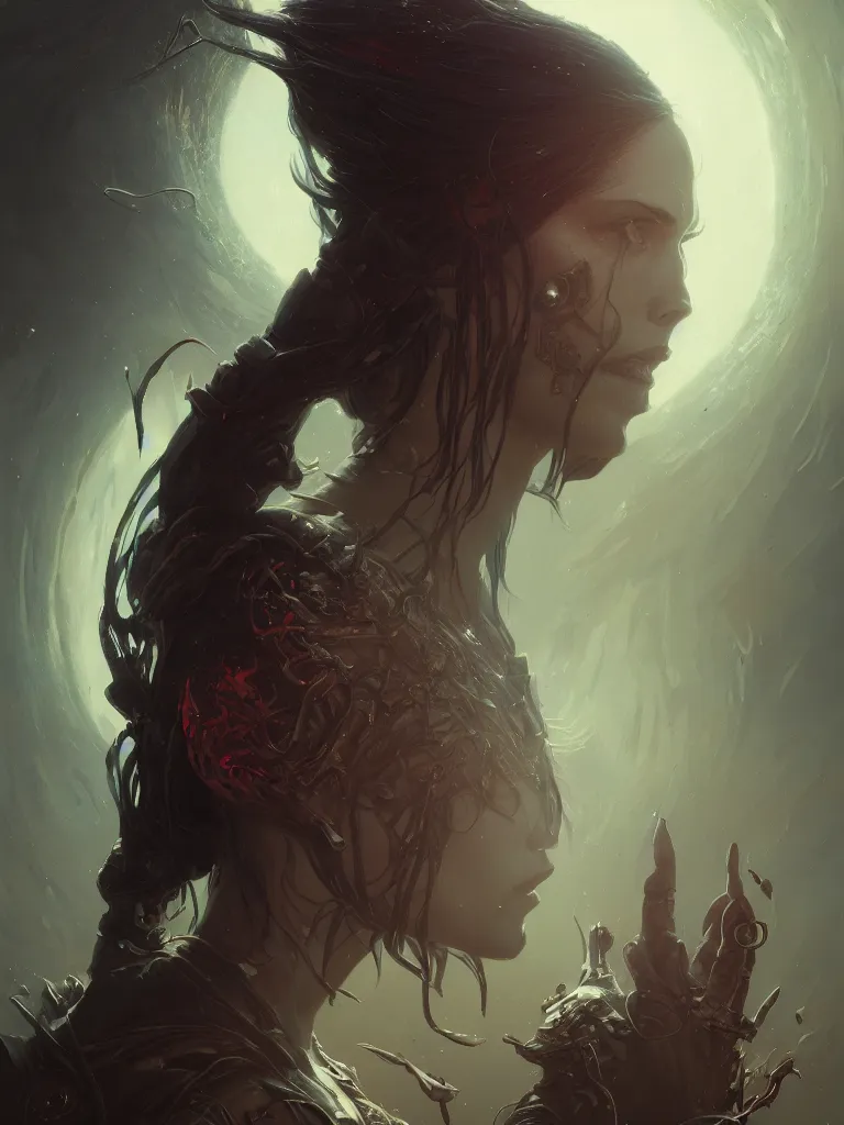 Image similar to highly detailed portrait of mazikeen demon, stephen bliss, unreal engine, fantasy art by greg rutkowski, loish, rhads, ferdinand knab, makoto shinkai and lois van baarle, ilya kuvshinov, rossdraws, tom bagshaw, global illumination, radiant light, detailed and intricate environment