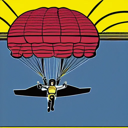 Image similar to D. B. Cooper skydiving, vector clipart, golden ratio