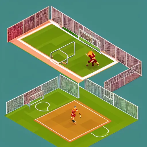 Image similar to isometric soccer lootbox, isometric, 3 d, octane, game, artstation