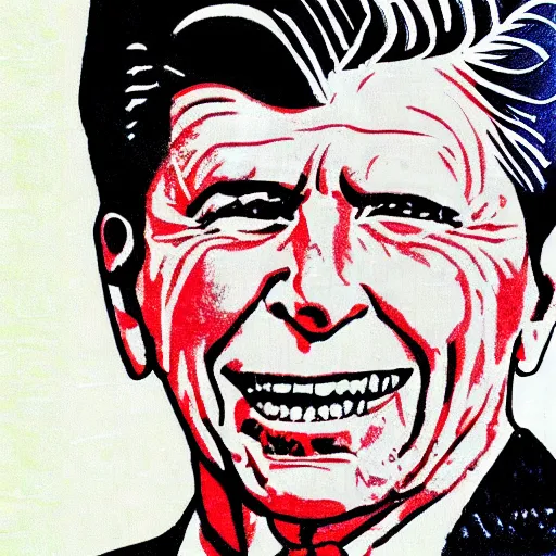 Prompt: anime lofi ronald reagan girl