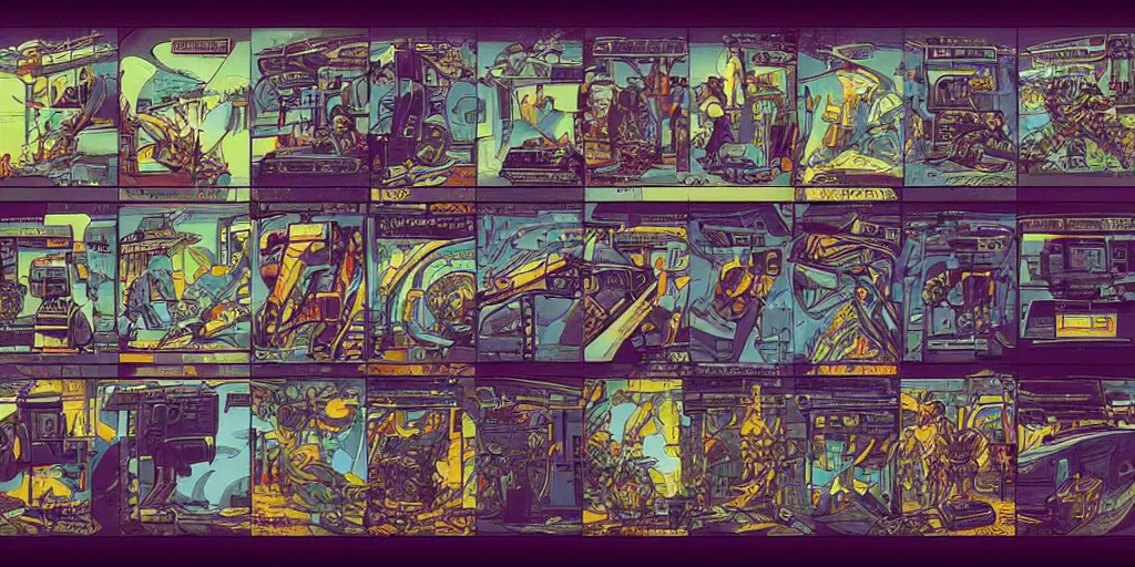 Image similar to game boy, italian futurism, da vinci, Dan Mumford, Josan Gonzalez