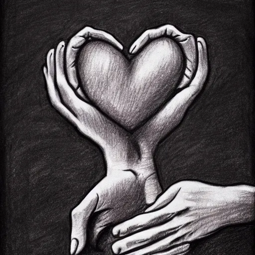 Image similar to drawing of hands ripping a heart into pieces, sadness, dark ambiance, concept by banksy, featured on deviantart, sots art, lyco art, artwork, photoillustration, poster art