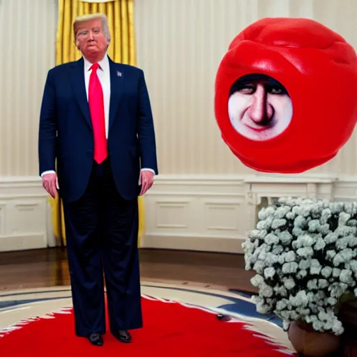 Image similar to President Trump as a giant tomato