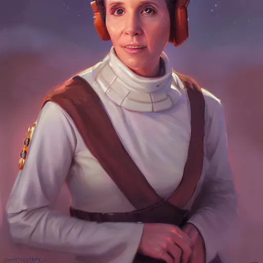 Image similar to portrait of a Princess Leia by Mandy Jurgens and Richard Schmid