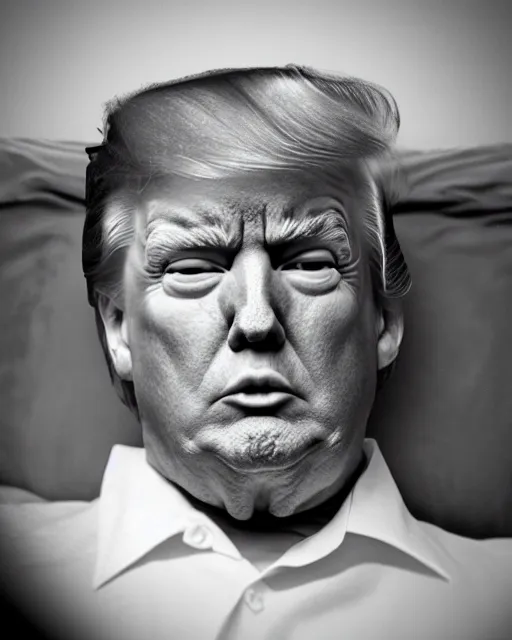 Image similar to closeup portrait of of angry donald trump wearing orange prison pajamas sitting on a bed in a filthy prison, cinematic masterpiece, octane, dramatic lighting, 35mm, very detailed