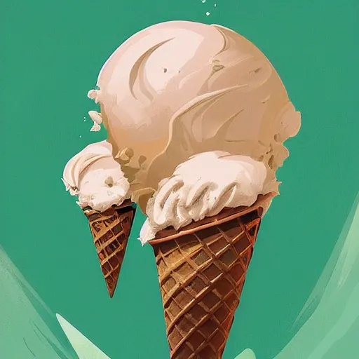 Prompt: ice cream illustration by lliam brazier, petros afshar, peter mohrbacher, victo ngai