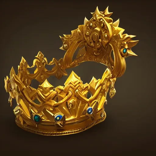 Image similar to a golden majestic crown with gemstone carved into it, floating crown, yellow magic theme, bright art masterpiece artstation. 8 k, sharp high quality artwork in style of jose daniel cabrera pena and greg rutkowski, concept art by tooth wu, blizzard warcraft artwork, hearthstone card game artwork, the crown only