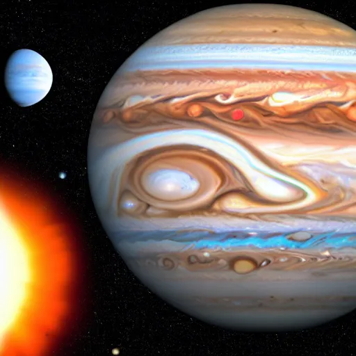 Prompt: the planet jupiter grows angry at the other planets