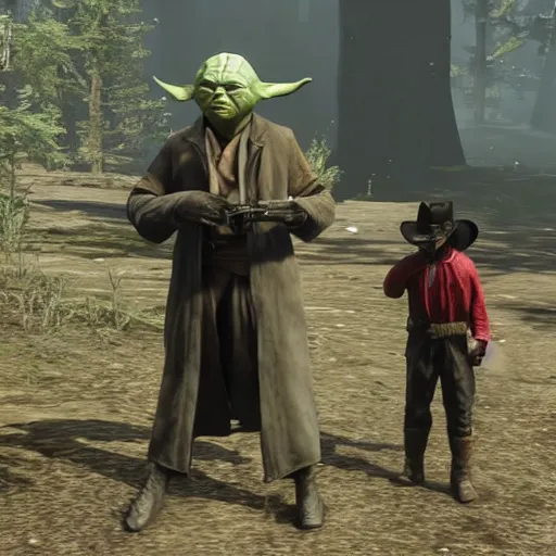 Image similar to yoda in red dead redemption 2