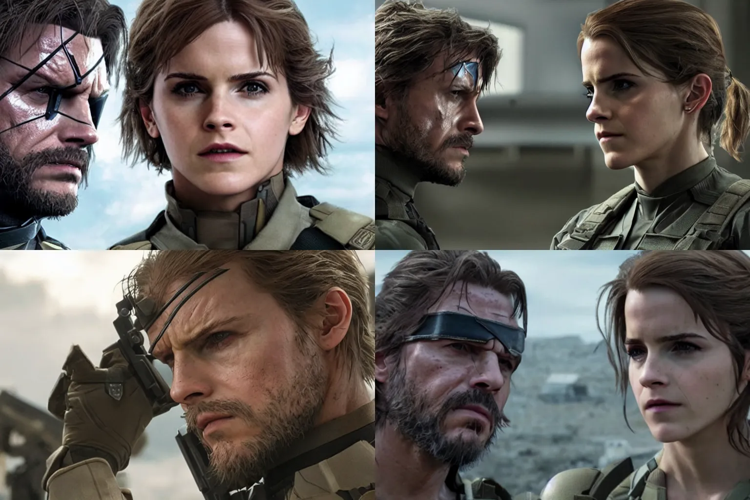 Prompt: cinematic still from metal gear solid movie ( 2 0 2 2 ) featuring emma watson as solid snake, medium shot, cinematic lighting, high quality,