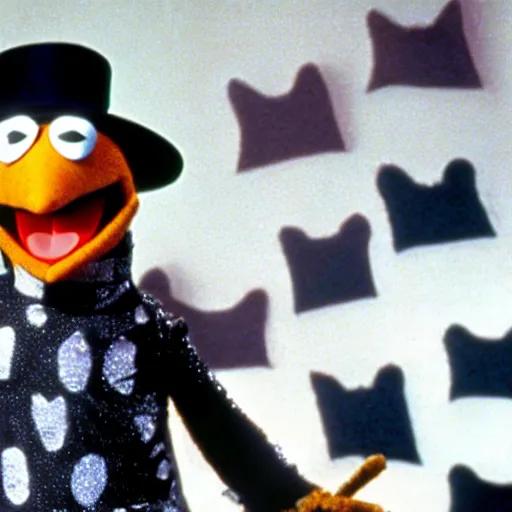 Prompt: A film still of Freddie Kruger in the muppets (1980s)