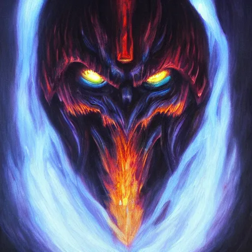 Image similar to balrog of morgoth oil painting, ethereal