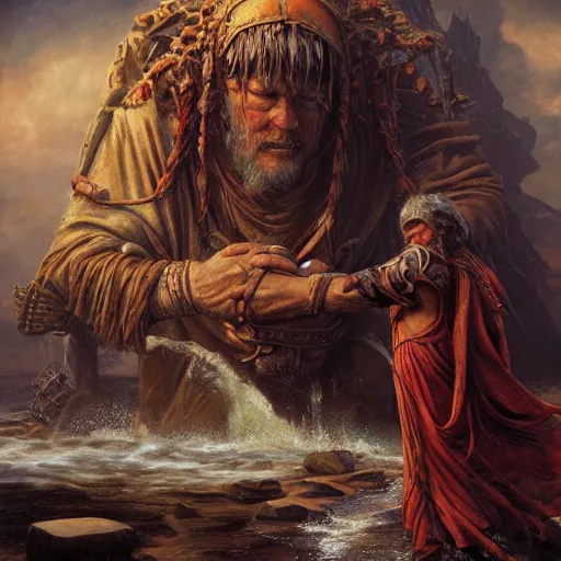 Prompt: epic masterpiece ordeal of the ancient sorrow traveller Ken Kelly, photorealistic, cinematic, fantastic reality, detailed and beautiful faces, intricate, detailed, dramatic lighting, establishing shot, 8k resolution – W 1024