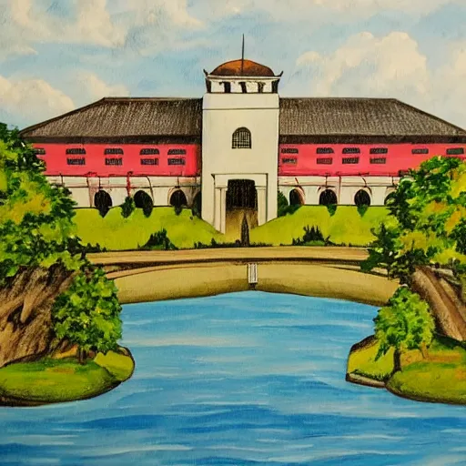 Prompt: a painting of fort santiago, 8 k, high definition, highly detailed, photo - realistic