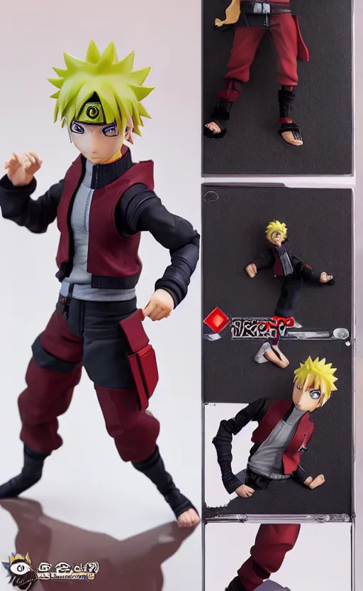 Prompt: toy design, action figure of naruto, short hair, hair down, 2 0 2 2 anime style, anime figure, collection product, studio photo, inspired by good smile company, 1 2 0 mm, photo taken by professional photographer, trending on facebook, anime character anatomy, high resolution