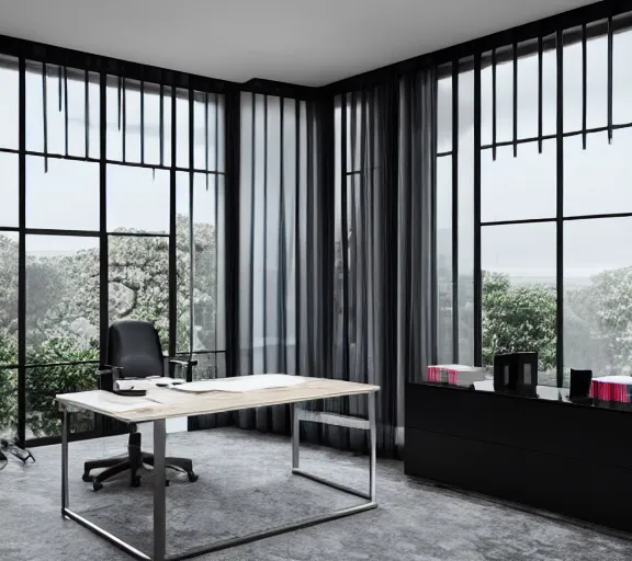 brutalist black mansion luxury home office tall | Stable Diffusion | OpenArt